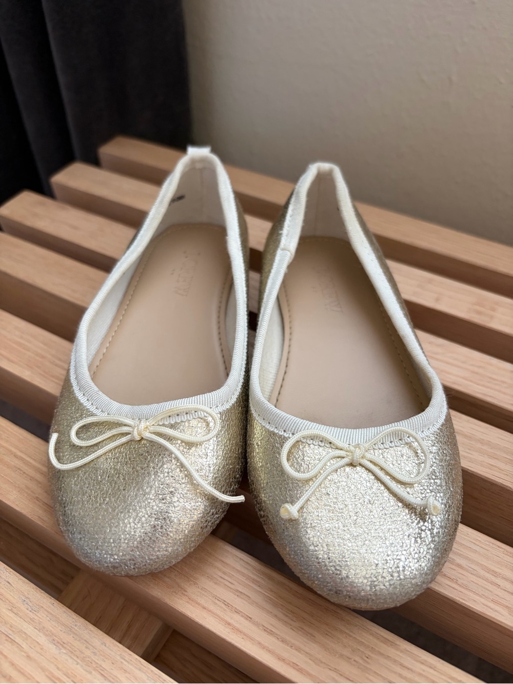 Kids Glitter Ballet Flats - Gold